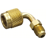 5/16" Quick Connect Adapter: 8 1/4" Lg, 90 deg, Output 1/4" Male Flare